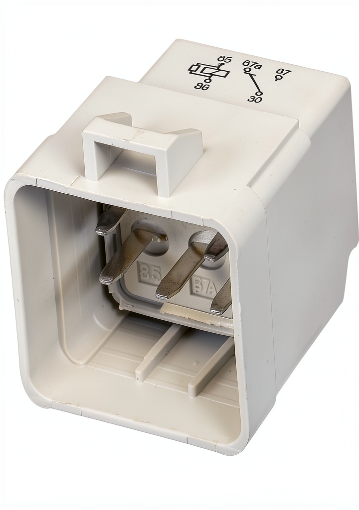 RY282T relay installed on a DIN rail in an automotive control box