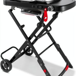 Weber Traveler Compact Portable Liquid Propane Gas Grill for Camping and Travel, 1 Burner, Black-0