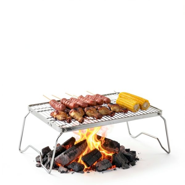 15.8" Folding Campfire Grill by Generic 304 Stainless Steel Portable-5