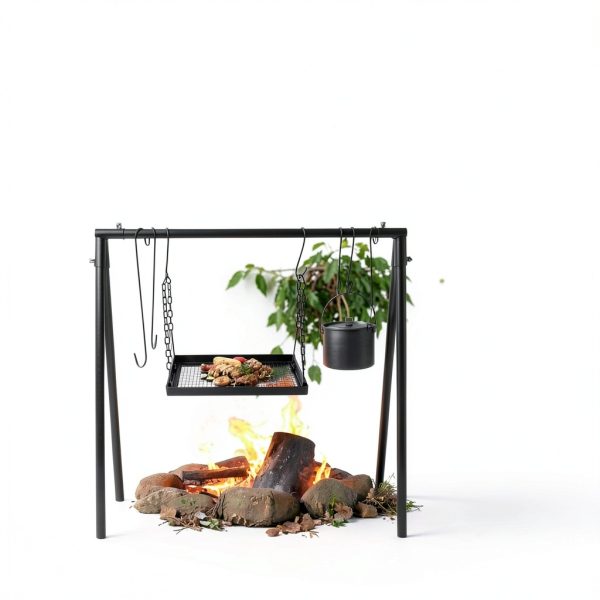 Campfire Swing Cooking Grill Stand HONYTA Carbon Steel 34in-7