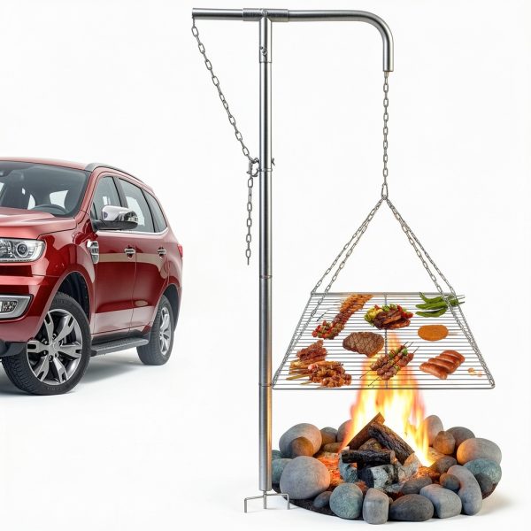 Stainless Steel Campfire Grill IRONROBUST 360° Rotatable Foldable Rack-4