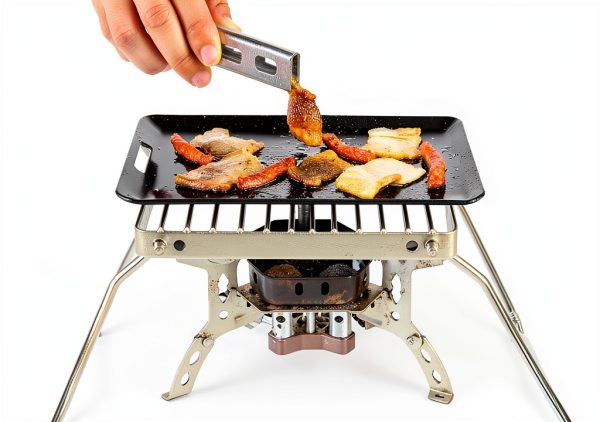 TreGoo Ultralight Camp Grill 304 Steel Weave Mesh Foldable Legs-6