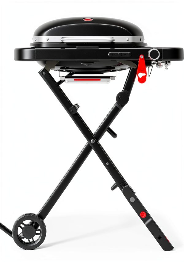 Weber Traveler Compact Portable Liquid Propane Gas Grill for Camping and Travel, 1 Burner, Black-1