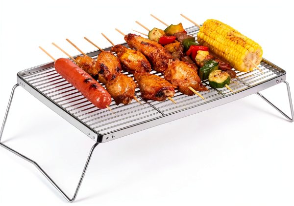 15.8" Folding Campfire Grill by Generic 304 Stainless Steel Portable-0
