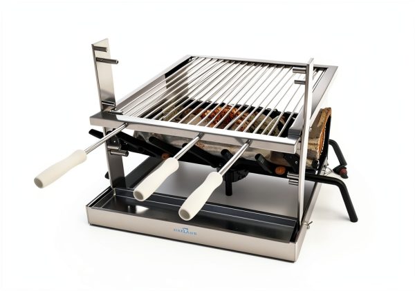 Portable Camping Grill HORESTKIT Adjustable Height Steel 18x17-5