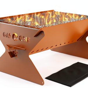 Portable Charcoal Grill GasOne 15in Foldable Brown Camping Grill-0