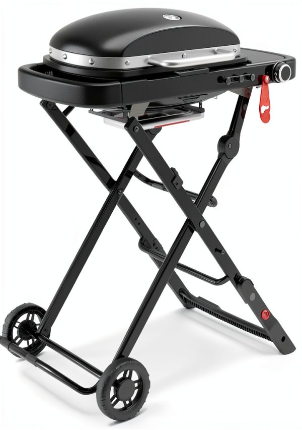 Weber Traveler Compact Portable Liquid Propane Gas Grill for Camping and Travel, 1 Burner, Black-2