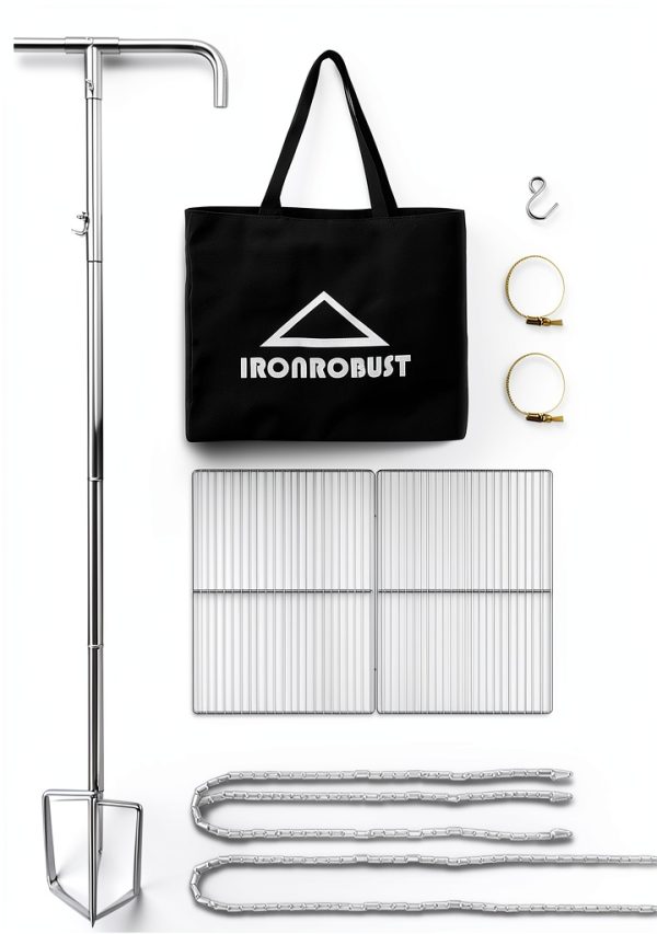 Stainless Steel Campfire Grill IRONROBUST 360° Rotatable Foldable Rack-1