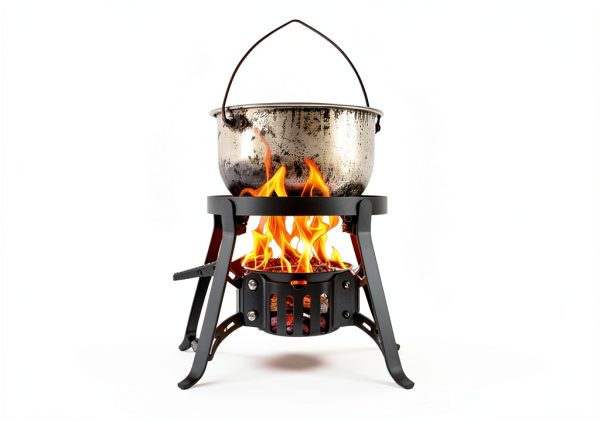 Cooking Tripod for Campfire, 9.8Inch Durable Steel Campfire Tripod for Cooking for Dutch Oven Outdoor Cooking, Foldable Fire Pit Stand with Black Heat Resistant Coating-5