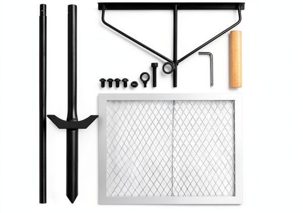 Anbte 35" Swivel Campfire Grill Grate, 360° Adjustable Heavy Duty Chrome-Plated Steel Fire Pit Grill with Carry Bag, Portable for Camping Backyard Outdoor BBQ Cooking Open Fire-8