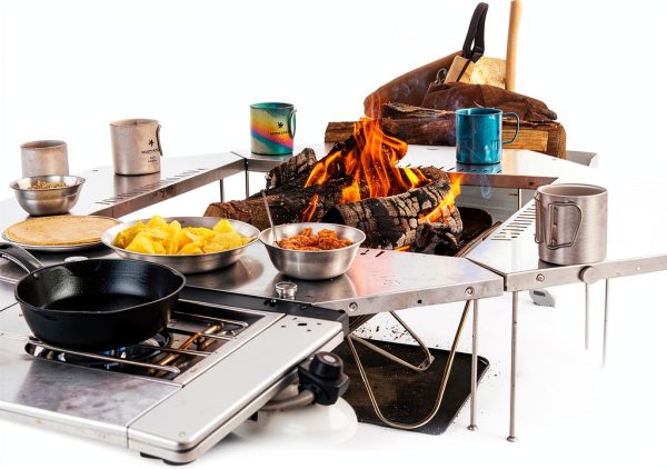 Snow Peak Takibi Fire & Grill Stainless Steel Foldable 5-Piece Set-4