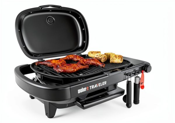 Weber Traveler Compact Portable Liquid Propane Gas Grill for Camping and Travel, 1 Burner, Black-5