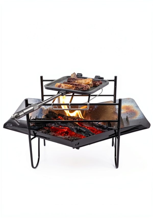 CampingMoon Solo Grill A4 Stainless Steel Portable Camp Kitchen Grill-7