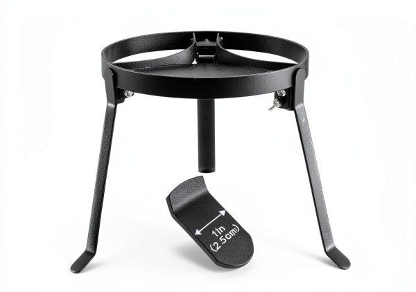 Cooking Tripod for Campfire, 9.8Inch Durable Steel Campfire Tripod for Cooking for Dutch Oven Outdoor Cooking, Foldable Fire Pit Stand with Black Heat Resistant Coating-1
