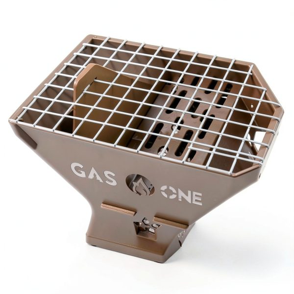 Portable Charcoal Grill GasOne 15in Foldable Brown Camping Grill-3
