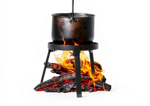 Cooking Tripod for Campfire, 9.8Inch Durable Steel Campfire Tripod for Cooking for Dutch Oven Outdoor Cooking, Foldable Fire Pit Stand with Black Heat Resistant Coating-3