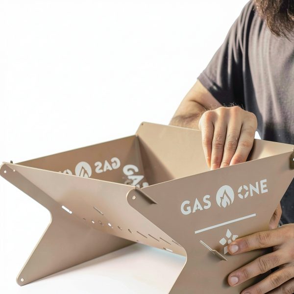 Portable Charcoal Grill GasOne 15in Foldable Brown Camping Grill-5