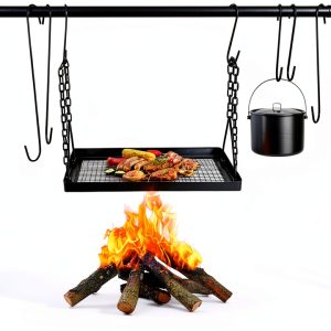 Campfire Swing Cooking Grill Stand HONYTA Carbon Steel 34in-0