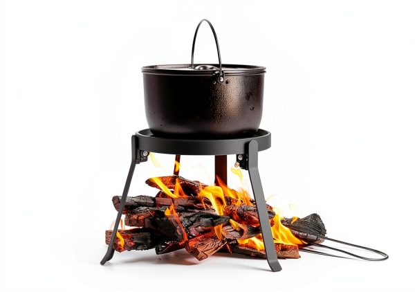 Cooking Tripod for Campfire, 9.8Inch Durable Steel Campfire Tripod for Cooking for Dutch Oven Outdoor Cooking, Foldable Fire Pit Stand with Black Heat Resistant Coating-6