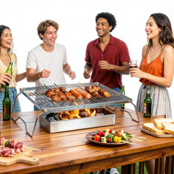 15.8" Folding Campfire Grill by Generic 304 Stainless Steel Portable-1