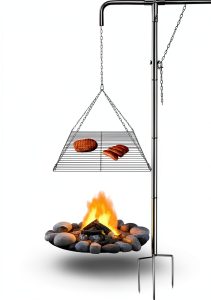 Stainless Steel Campfire Grill IRONROBUST 360° Rotatable Foldable Rack-0