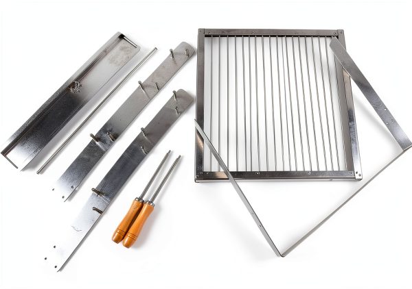 Portable Camping Grill HORESTKIT Adjustable Height Steel 18x17-2