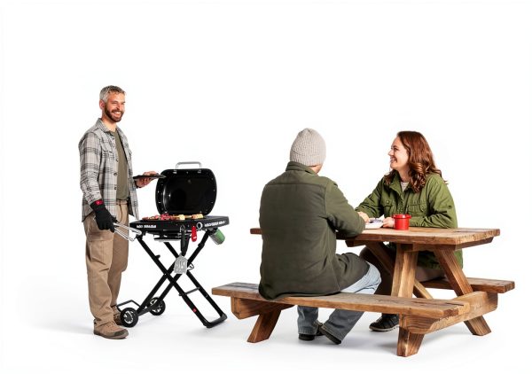 Weber Traveler Compact Portable Liquid Propane Gas Grill for Camping and Travel, 1 Burner, Black-4