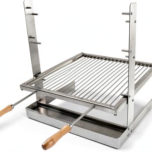 Portable Camping Grill HORESTKIT Adjustable Height Steel 18x17-0