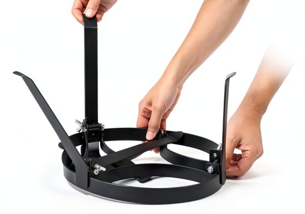 Cooking Tripod for Campfire, 9.8Inch Durable Steel Campfire Tripod for Cooking for Dutch Oven Outdoor Cooking, Foldable Fire Pit Stand with Black Heat Resistant Coating-2