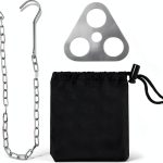 DS. DISTINCTIVE STYLE Stainless Steel Campfire Tripod Plate for Outdoor Cooking - Turn Branches into Camping Tripod for Hanging Cookware - Camping Accessories for Fire Pit and Outdoor Oven-0