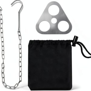 DS. DISTINCTIVE STYLE Stainless Steel Campfire Tripod Plate for Outdoor Cooking - Turn Branches into Camping Tripod for Hanging Cookware - Camping Accessories for Fire Pit and Outdoor Oven-0