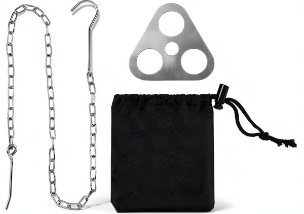 DS. DISTINCTIVE STYLE Stainless Steel Campfire Tripod Plate for Outdoor Cooking - Turn Branches into Camping Tripod for Hanging Cookware - Camping Accessories for Fire Pit and Outdoor Oven-0