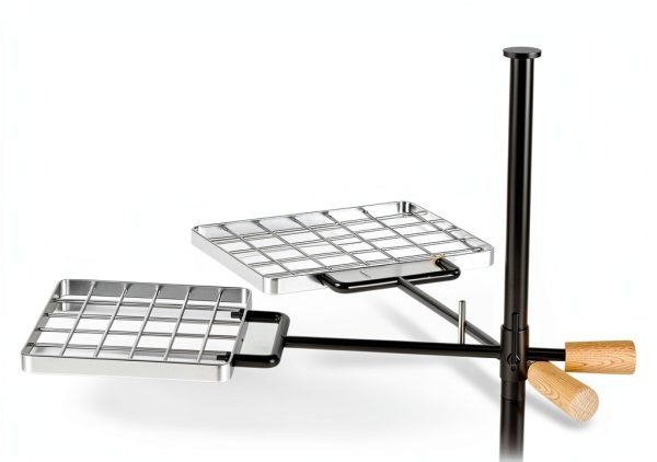 Campfire Grill Grate with Swivel Handle, Campfire Cooking Equipment - Fire Pit Grill Grate with Heavy Duty Steel, For Outdoor BBQ Camping and Cooking, Black-3