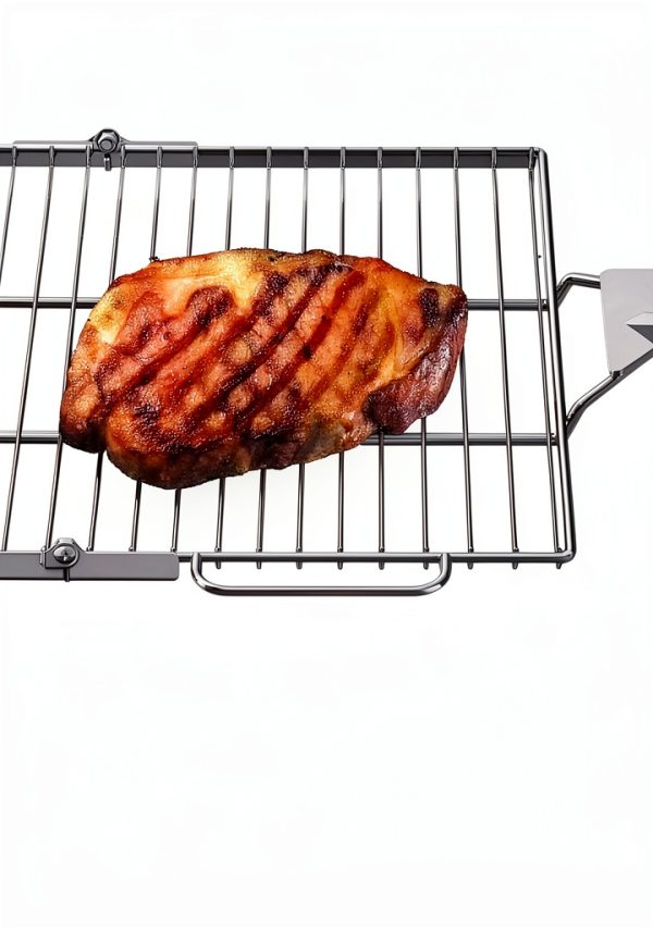 Gonex Portable Campfire Grill Grate for Fire Pit Foldable Stainless Steel Grill Height Adjustable Camping Cooking Equipment for RV Outdoor Backyard BBQ Courtyard 15.35"x18.3"-1