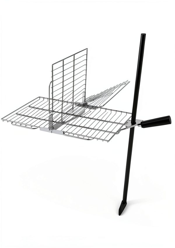 Gonex Portable Campfire Grill Grate for Fire Pit Foldable Stainless Steel Grill Height Adjustable Camping Cooking Equipment for RV Outdoor Backyard BBQ Courtyard 15.35"x18.3"-3