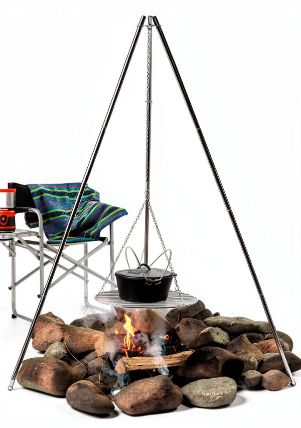 Tripod Cooker Stansport 17inch Grill Adjustable Stainless Steel Design-1